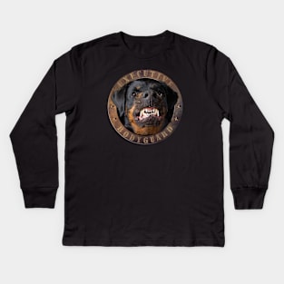 Executive bodyguard Angry rottweiler Kids Long Sleeve T-Shirt